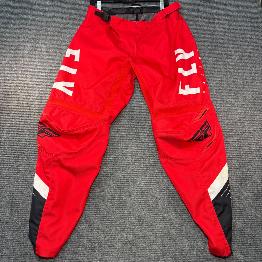 Fly Racing F-16 Motocross Pants Red White Black Mens Size 36 Dirt Bike Riding